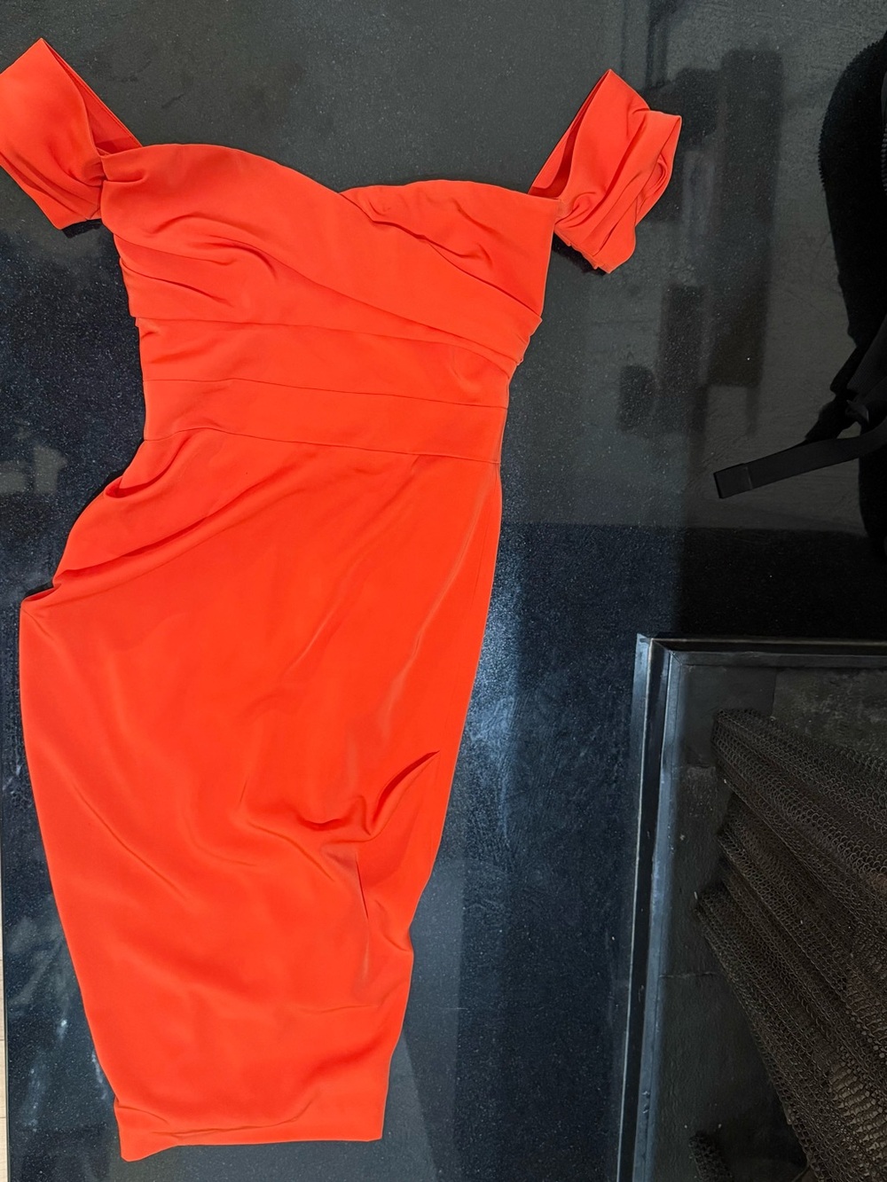 House of CB off-Shoulder orange/red Dress
